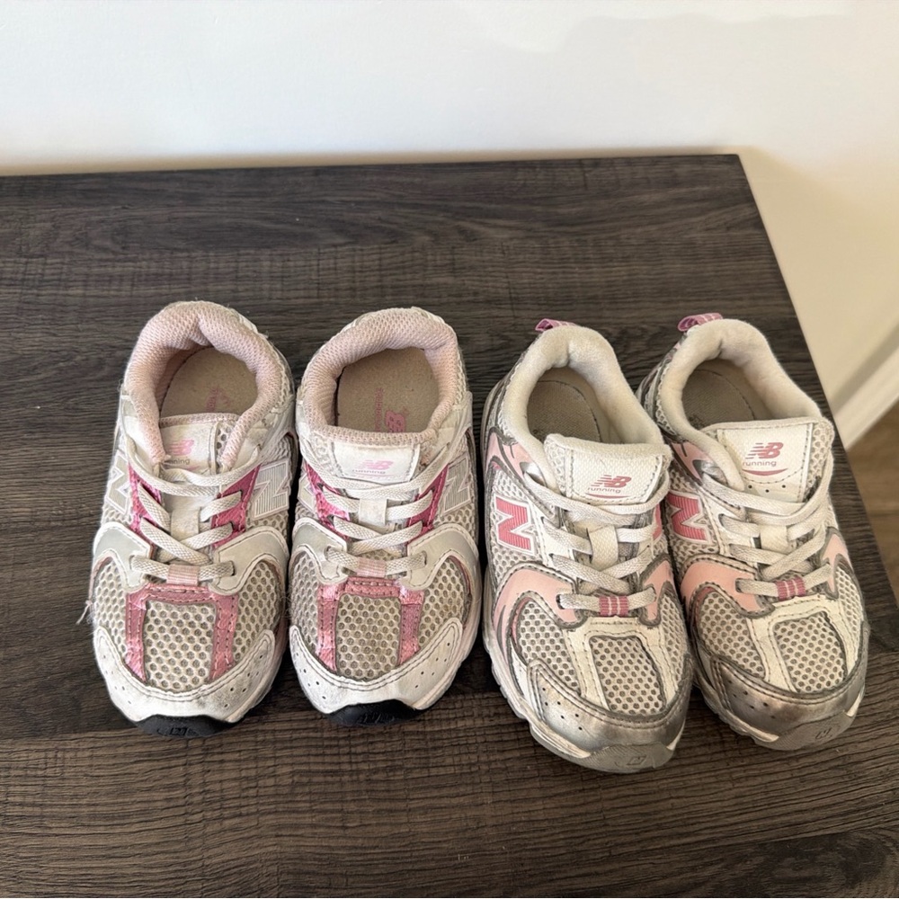 New Balance Kids' Pink and Gray Sneakers toddler us 8 size